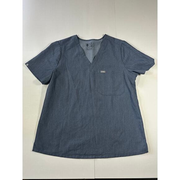 Figs Catarina One-Pocket Scrub Top HEATHERED DENIM XL - Picture 1 of 10